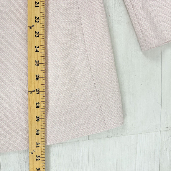 Zara Double Breasted Long Blazer Women S Pink Tailored Fitted Academia Tweed - Picture 16 of 16
